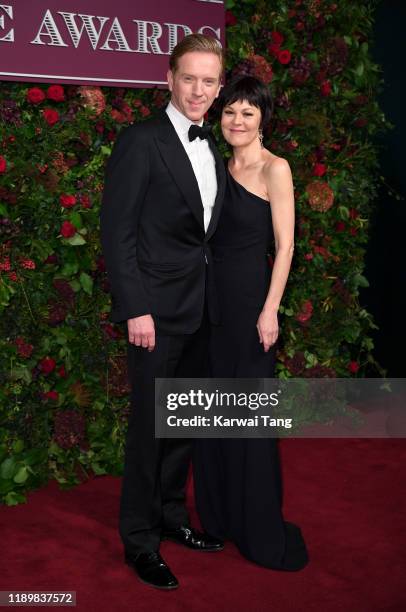 Damian Lewis and Helen McCrory attend the 65th Evening Standard Theatre Awards at London Coliseum on November 24, 2019 in London, England.