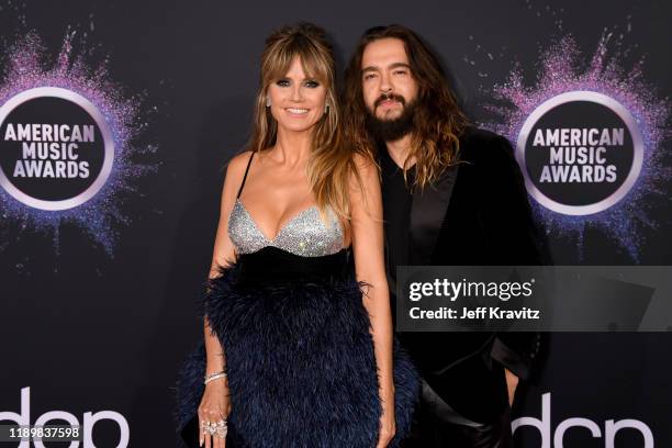 Heidi Klum and Tom Kaulitz attend the 2019 American Music Awards at Microsoft Theater on November 24, 2019 in Los Angeles, California.