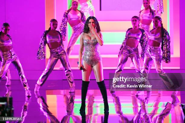 Selena Gomez performs onstage during the 2019 American Music Awards at Microsoft Theater on November 24, 2019 in Los Angeles, California.