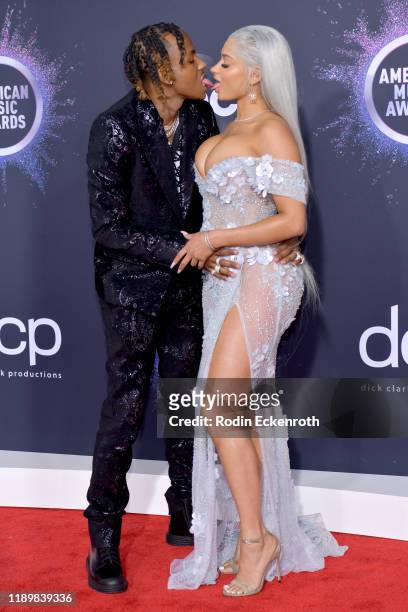 Rich The Kid and Antonette Willis attend the 2019 American Music Awards at Microsoft Theater on November 24, 2019 in Los Angeles, California.