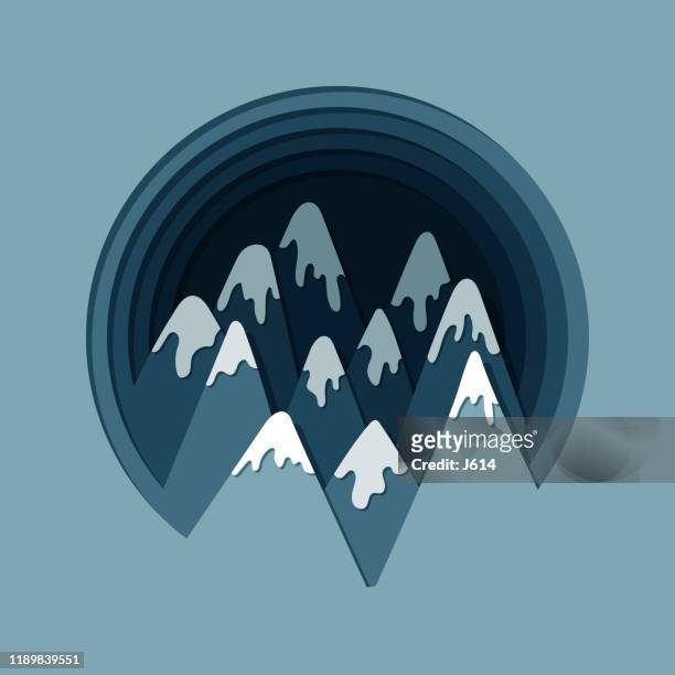 mountains cutout - looppiste stock illustrations