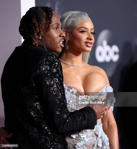 Rich The Kid and Antonette Willis attend the 2019 American Music Awards at Microsoft Theater on November 24, 2019 in Los Angeles, California.