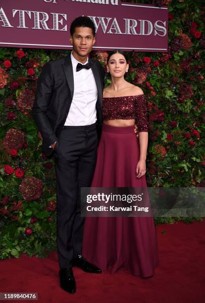 Jordan Spence and Naomi Scott attend the 65th Evening Standard Theatre Awards at London Coliseum on November 24, 2019 in London, England.