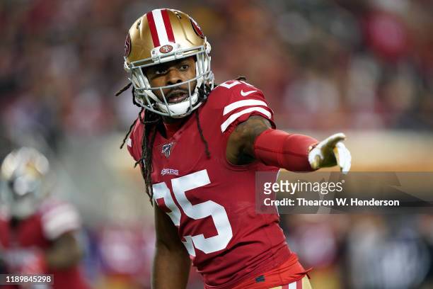 Cornerback Richard Sherman of the San Francisco 49ers lines up during the first quarter of the game against the Green Bay Packers at Levi's Stadium...