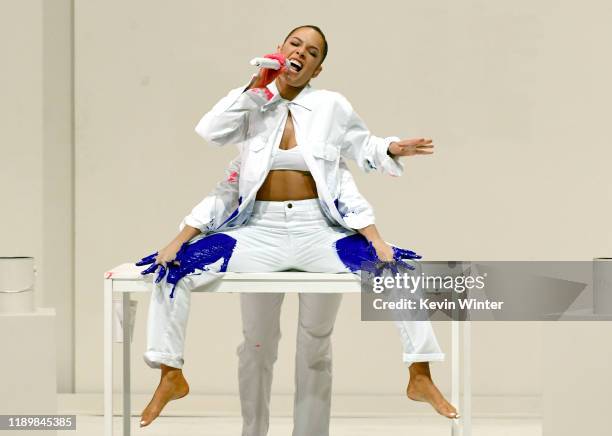 Halsey performs onstage during the 2019 American Music Awards at Microsoft Theater on November 24, 2019 in Los Angeles, California.