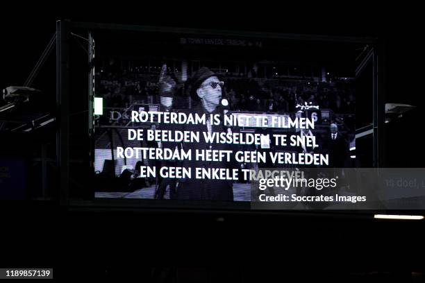 Memorial of Jules Deelder during the Dutch Eredivisie match between Sparta v AZ Alkmaar at the Sparta Stadium Het Kasteel on December 21, 2019 in...