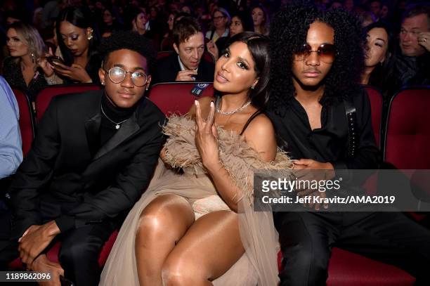 Toni Braxton and family attend the 2019 American Music Awards at Microsoft Theater on November 24, 2019 in Los Angeles, California.