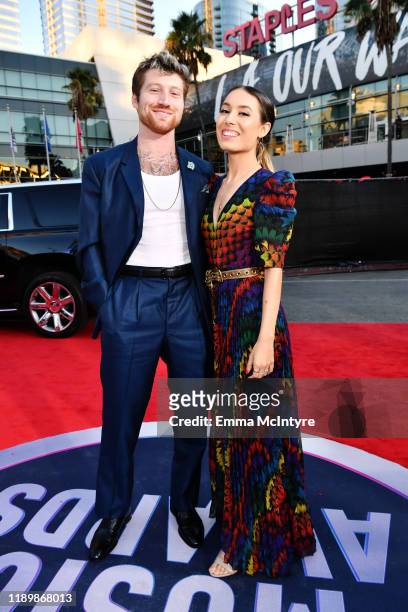 Scotty Sire and Kristen McAtee attend the 2019 American Music Awards at Microsoft Theater on November 24, 2019 in Los Angeles, California.