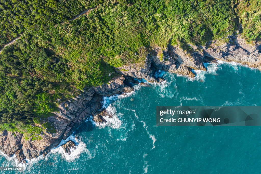 The beach view in hong kong global geopark