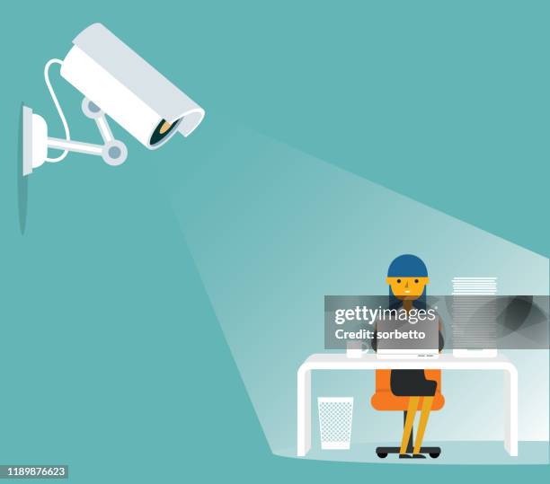 steuerung - geschäftsfrau - surveillance camera stock-grafiken, -clipart, -cartoons und -symbole
