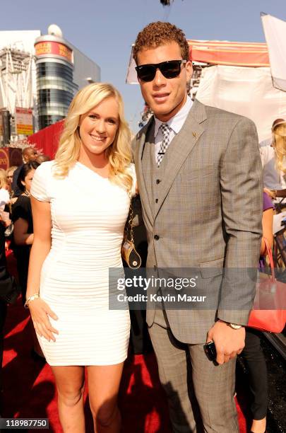 Surfer Bethany Hamilton and Blake Griffin of the Los Angeles Clippers arrive to The 2011 ESPY Awards held at the Nokia Theatre L.A. Live on July 13,...