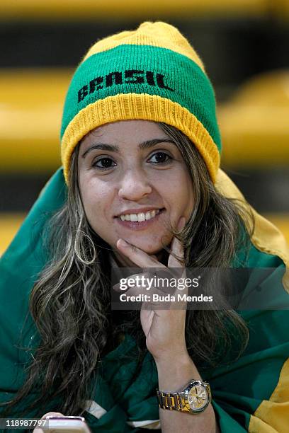 Supporters of Brazil before the match between Brazil v Ecuador as part of Group B of Copa America 2011 at the Mario Kempes Stadium on July 13, 2011...