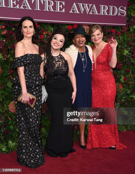 Leanne Best, Lynette Linton, Clare Perkins and Martha Plimpton attend the 65th Evening Standard Theatre Awards at London Coliseum on November 24,...