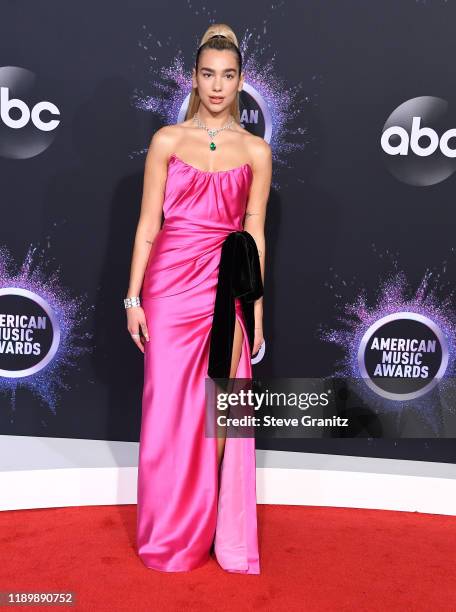 Anwar Hadid and Dua Lipa arrives at the 2019 American Music Awards at Microsoft Theater on November 24, 2019 in Los Angeles, California.