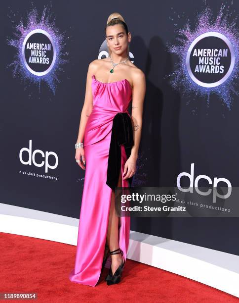 Dua Lipa arrives at the 2019 American Music Awards at Microsoft Theater on November 24, 2019 in Los Angeles, California.