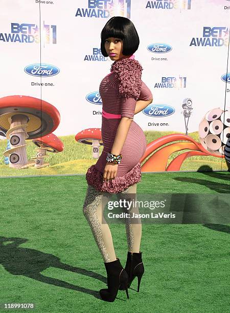 Rapper Nicki Minaj attends the 2011 BET Awards at The Shrine Auditorium on June 26, 2011 in Los Angeles, California.