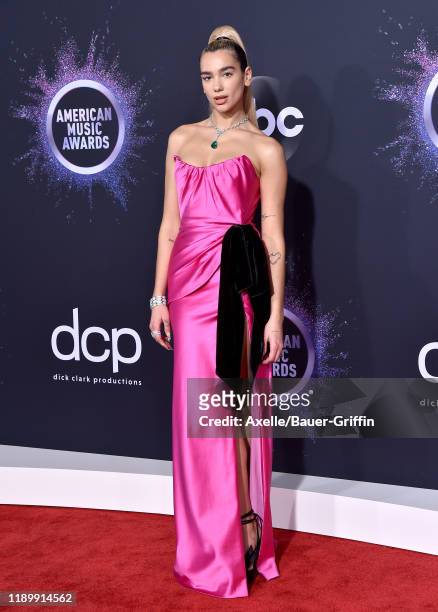 Dua Lipa attends the 2019 American Music Awards at Microsoft Theater on November 24, 2019 in Los Angeles, California.