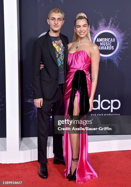 Anwar Hadid and Dua Lipa attend the 2019 American Music Awards at Microsoft Theater on November 24, 2019 in Los Angeles, California.