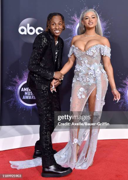 Rich The Kid and Antonette Willis attend the 2019 American Music Awards at Microsoft Theater on November 24, 2019 in Los Angeles, California.