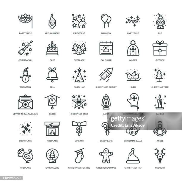 ilustrações de stock, clip art, desenhos animados e ícones de new year icon set - balão enfeite