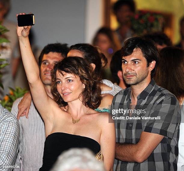 Violante Placido and her Boy Friend Alessandro Gabbini attend day 4 of the Ischia Global Film And Music Festival on July 13, 2011 in Ischia, Italy.