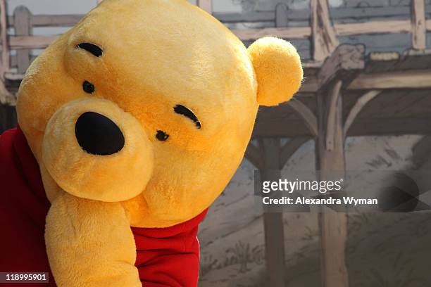 Winnie The Pooh arrives at The Los Angeles Premiere of "Winnie The Pooh" held at The Walt Disney Studios on July 10, 2011 in Burbank, California.
