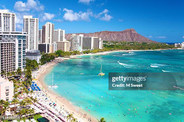 waikiki beach - waikiki beach stock pictures, royalty-free photos & images