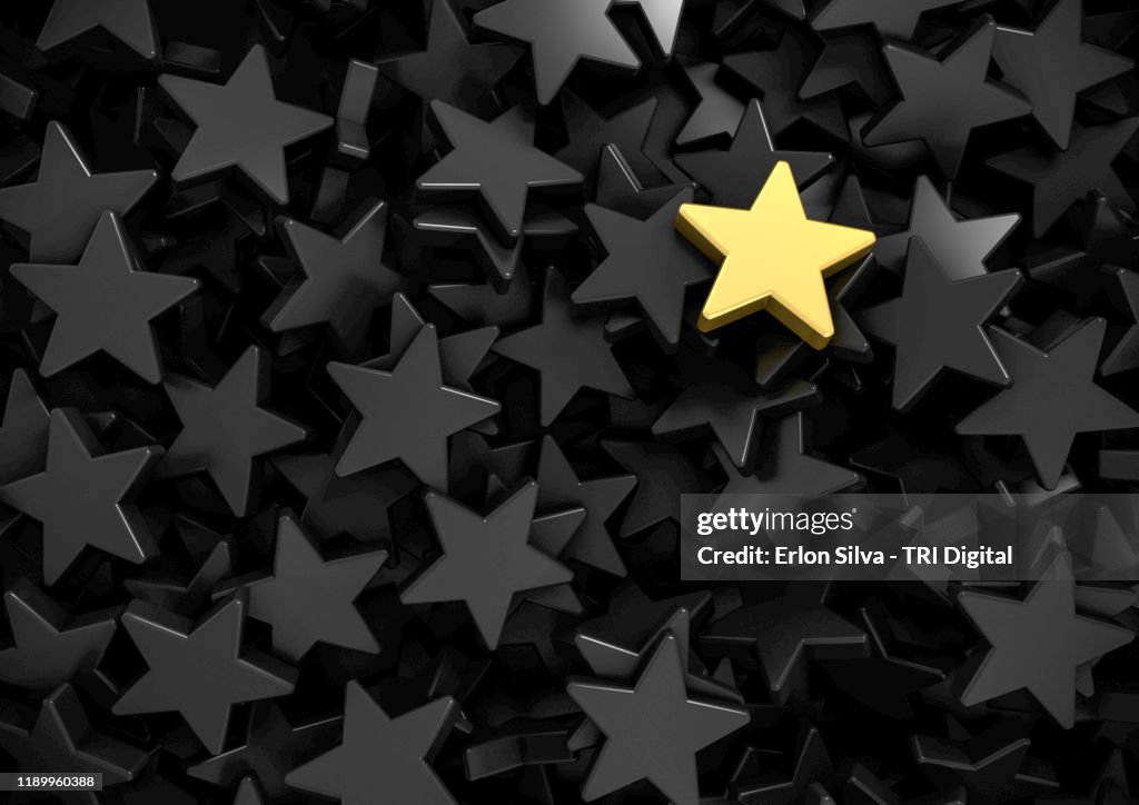 Background of gray stars and one gold highlighted at the top