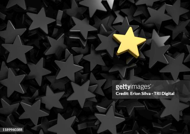 background of gray stars and one gold highlighted at the top - comemoração conceito imagens e fotografias de stock