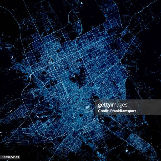 riyadh arabia saudí 3d render map blue top view mayo 2019 - mapa-de-carreteras fotografías e imágenes de stock