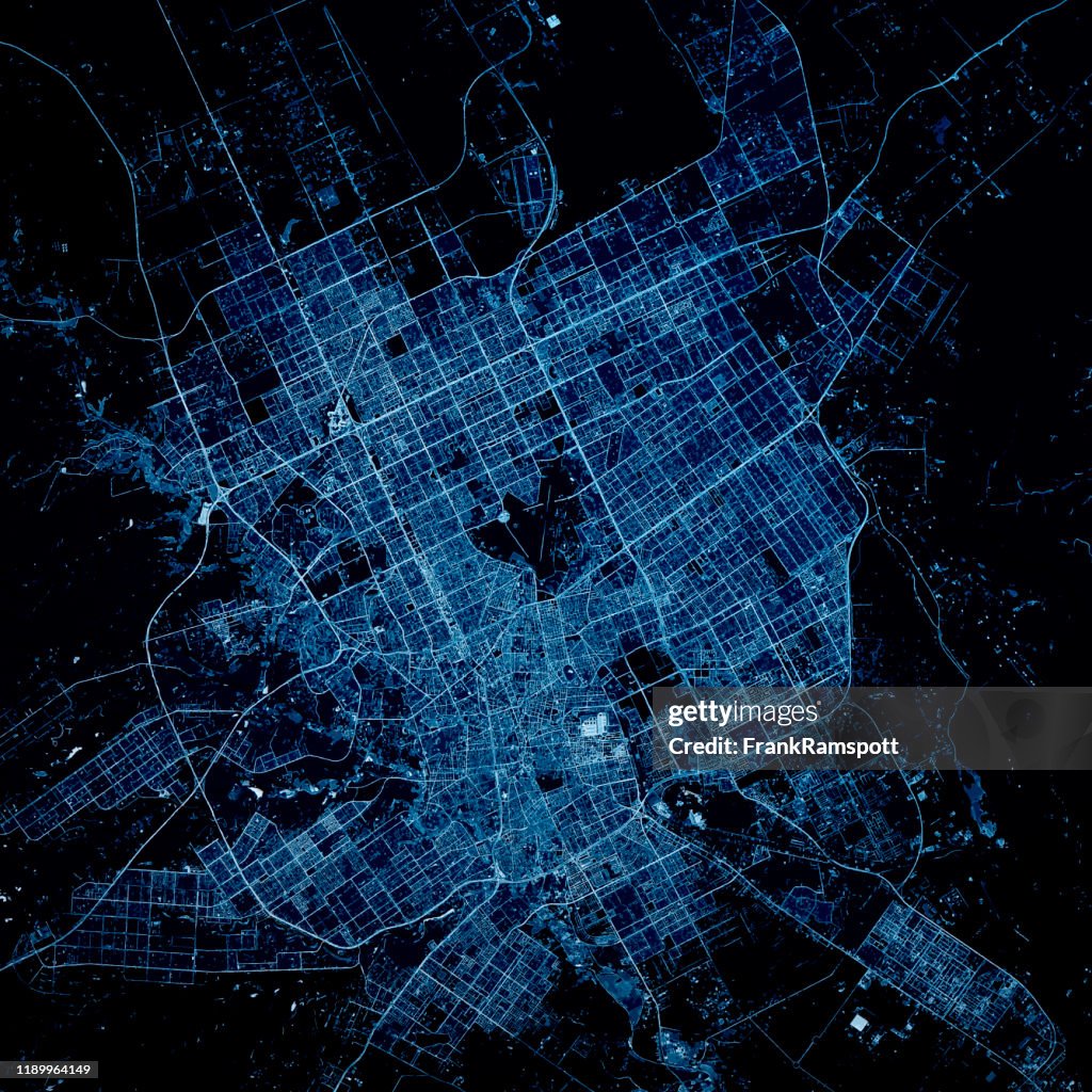 Riyadh Saudi Arabia 3D Render Map Blue Top View May 2019