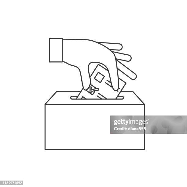 politics and election black thin line icon - democratic nomination stock illustrations