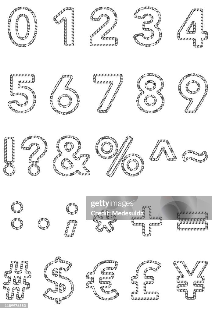 Numbers In Rope Numbers Rope High-Res Vector Graphic - Getty Images
