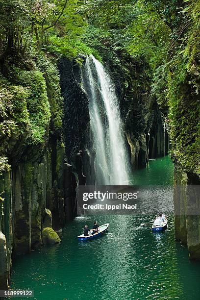 waterfall in takachiho river gorge, japan - miyazaki prefecture stock pictures, royalty-free photos & images