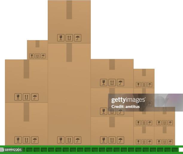 cargo boxes - boxes stacked stock illustrations