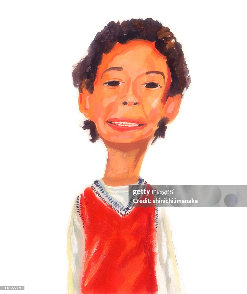 Boy in red vest