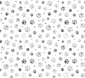 Animal Paw Seamless Pattern stock illustration