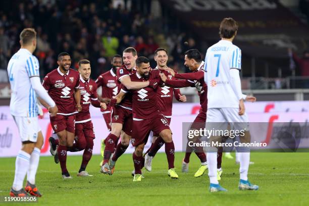 Tomas Rincon of Torino FC celebrate after scoring a goal during the the Serie A match between Torino Fc and Spal. Spal wins 2-1 over Torino Fc.