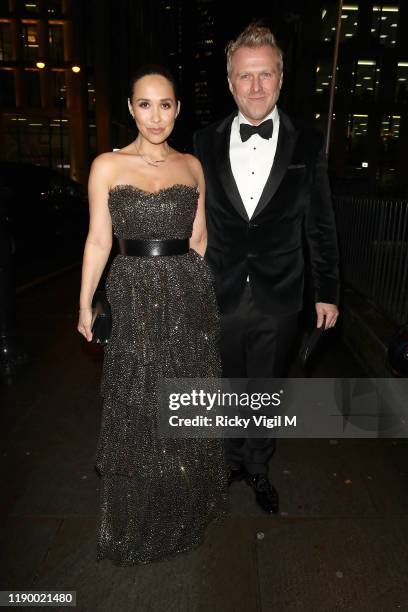 Myleene Klass and Simon Motson seen attending Global's Make Some Noise Night Gala at Finsbury Square on November 25, 2019 in London, England.