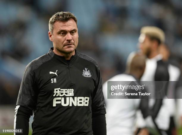 Newcastle Uniteds First Team Coach Steve Harper during the Premier League match between Aston Villa and Newcastle United at Villa Park on November...