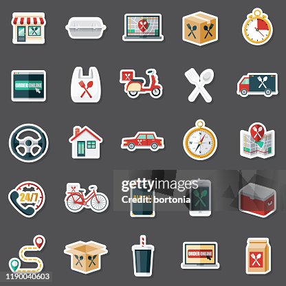 Deliveree Sticker Food Delivery Sticker Set High-Res Vector Graphic - Getty Images