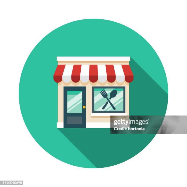 restaurant food delivery icon - restaurant exterior stock illustrations