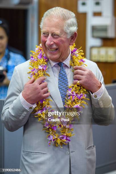 Prince Charles, Prince of Wales visits the Forum Fisheries Agency on November 25, 2019 in Honiara, Guadalcanal Island, Solomon Islands. The Prince of...