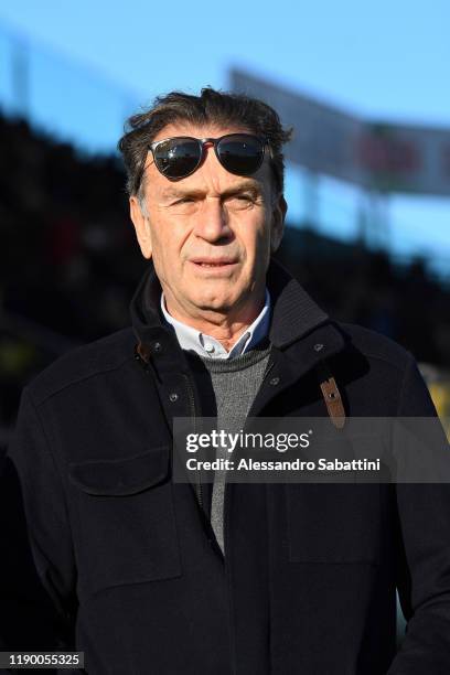 Brescia Calcio President Massimo Cellino looks on during the Serie A match between Parma Calcio and Brescia Calcio at Stadio Ennio Tardini on...