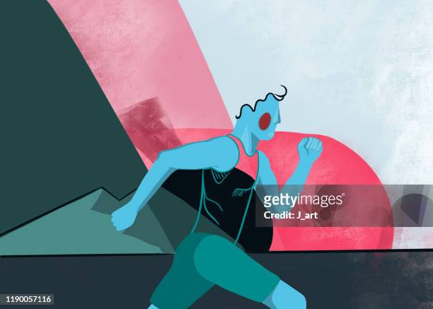 Running athlete illustration stock illustration