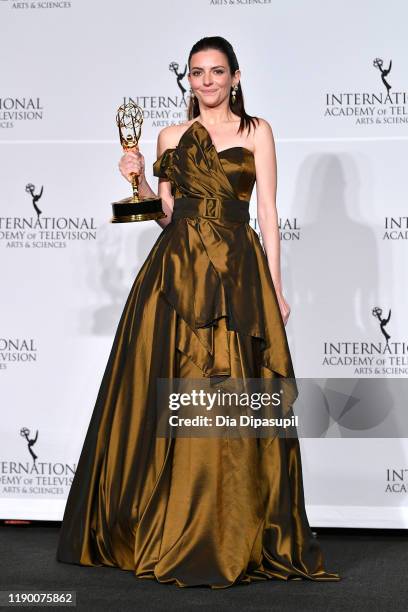 Marina Gera winner of Best Performance by an Actress during the 2019 International Emmy Awards Gala on November 25, 2019 in New York City.