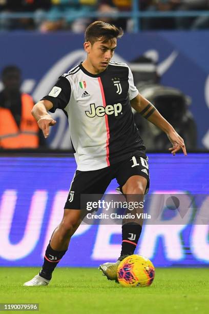 Paulo Dybala of Juventus in action during the Italian Supercup match between Juventus and SS Lazio at King Saud University Stadium on December 22,...