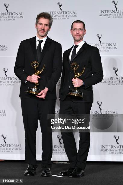 David Benioff and D.B. Weiss Winner of the Founder award during the 2019 International Emmy Awards Gala on November 25, 2019 in New York City.