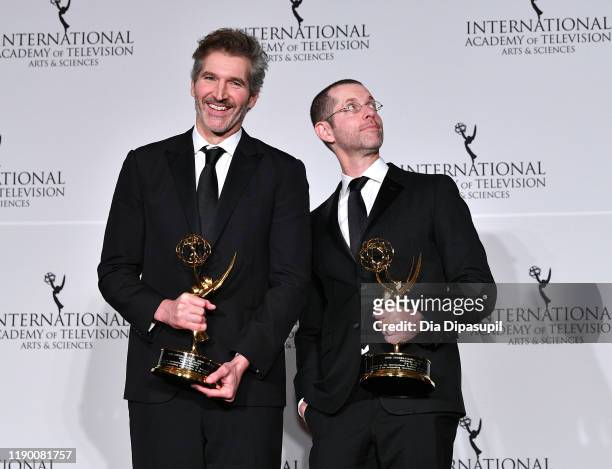 David Benioff and D.B. Weiss Winner of the Founder award during the 2019 International Emmy Awards Gala on November 25, 2019 in New York City.