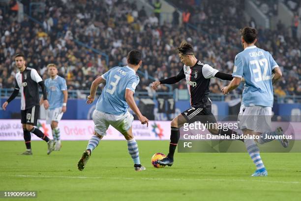 Cristiano Ronaldo of Juventus in action during the Italian Supercup match between Juventus and SS Lazio at King Saud University Stadium on December...